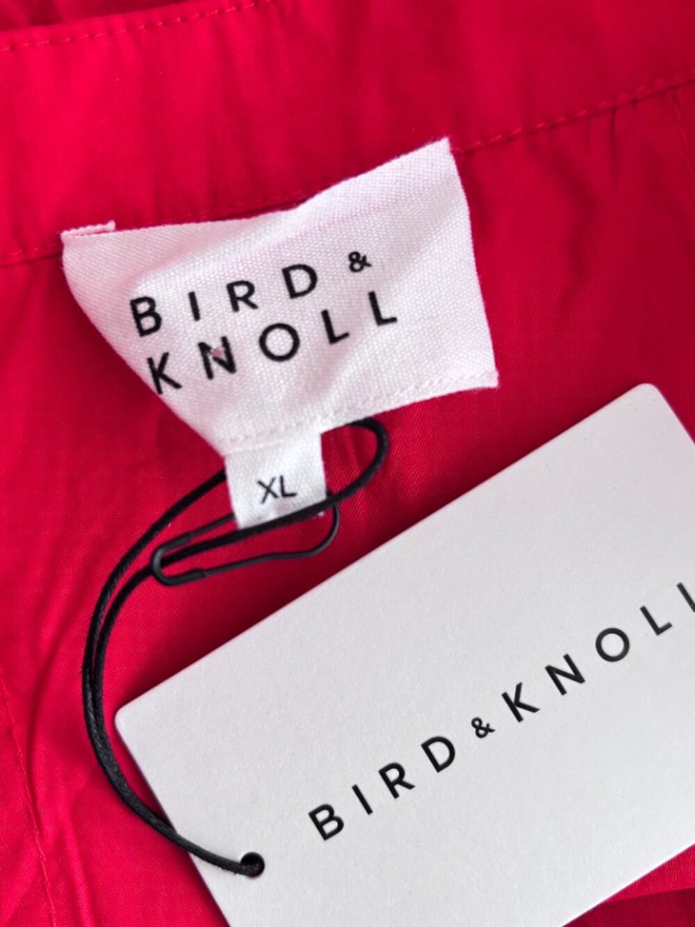 Bird & Knoll Munroe Godet-Skirt Cotton Poplin Maxi Dress in Red - Picture 11 of 11